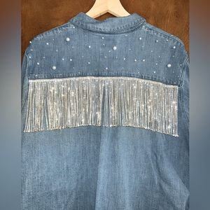 XXL Custom Rhinestone Cowboy Jean Shirt